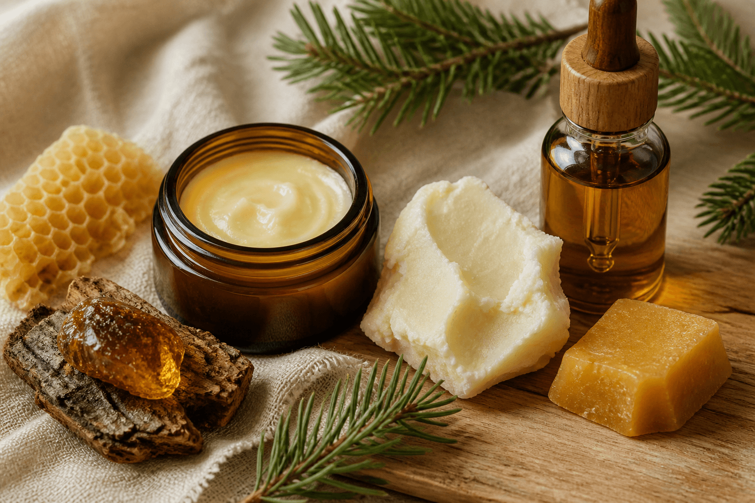 Balsam z łojem wołowym, żywicą świerkową, woskiem pszczelim i olejem jojoba - składniki tradycyjnej maści